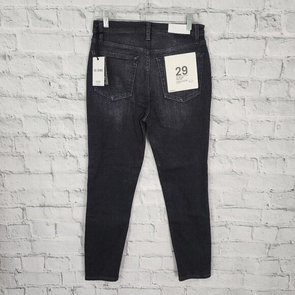 Redone 90's high rise ankle crop Sz 29 extra stretch onyx fade A11N inseam 27" - Picture 5 of 5